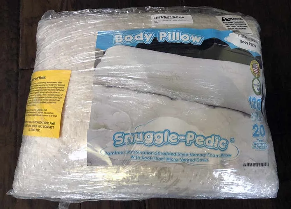 snuggle pedic pillow review packaging