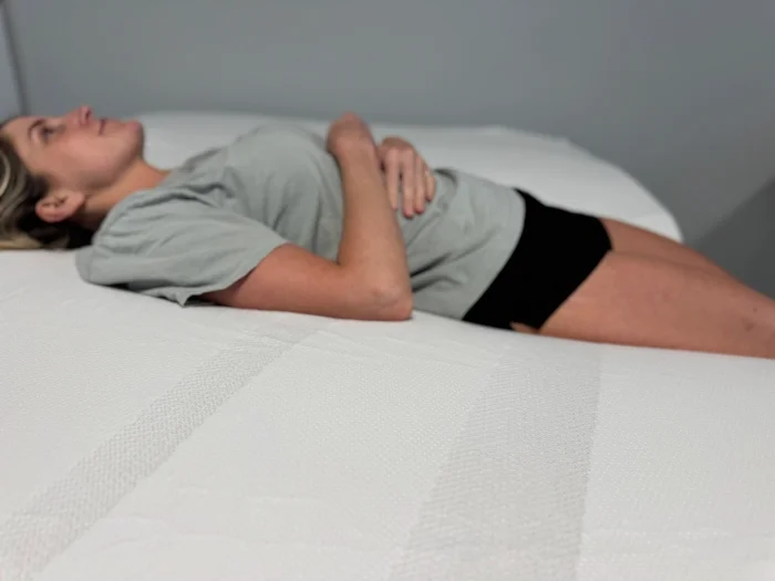 Our tester using a TEMPUR-Adapt Topper