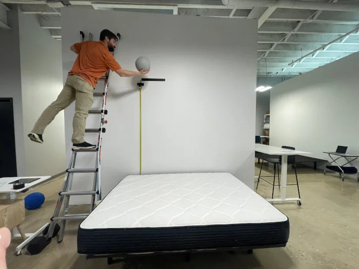 Bounce test on the Plank Firm Mattress 3