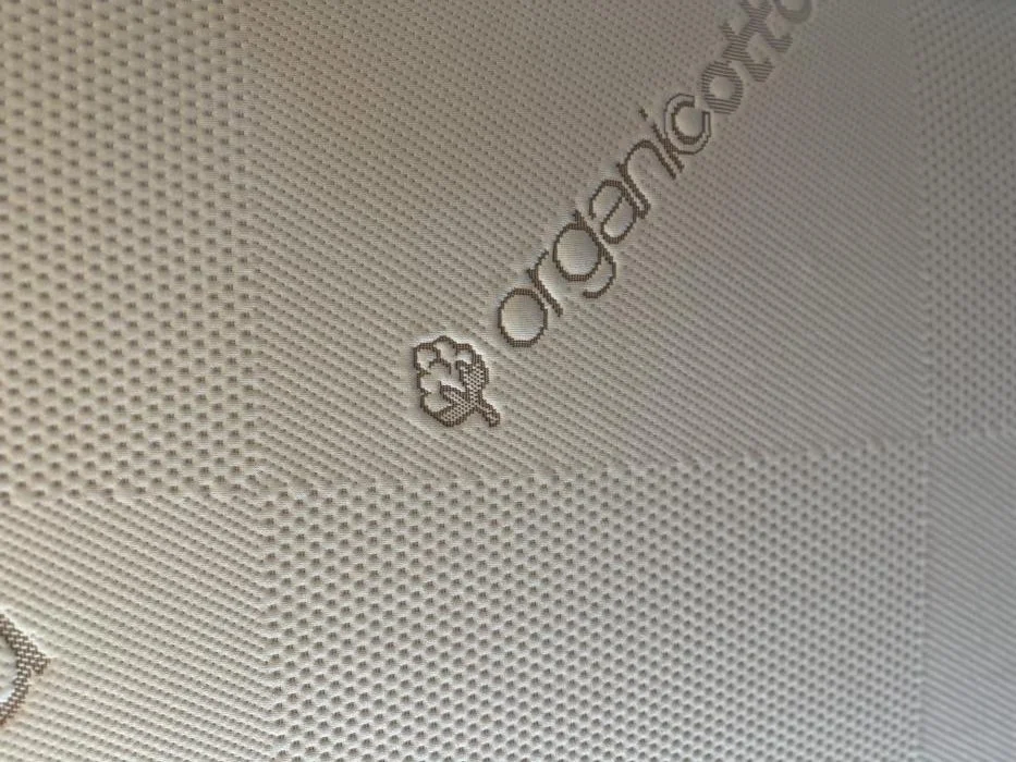 close look at the texture of the saatva crib mattress