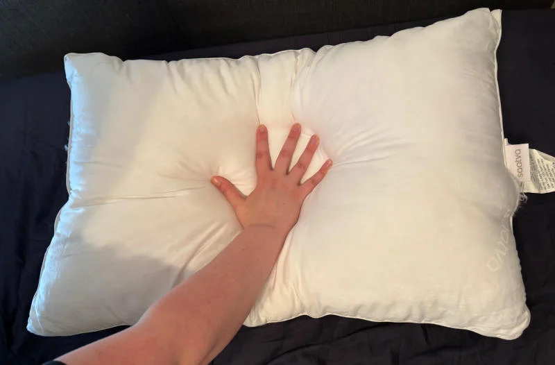 Feeling the Saatva Down Alternative Pillow