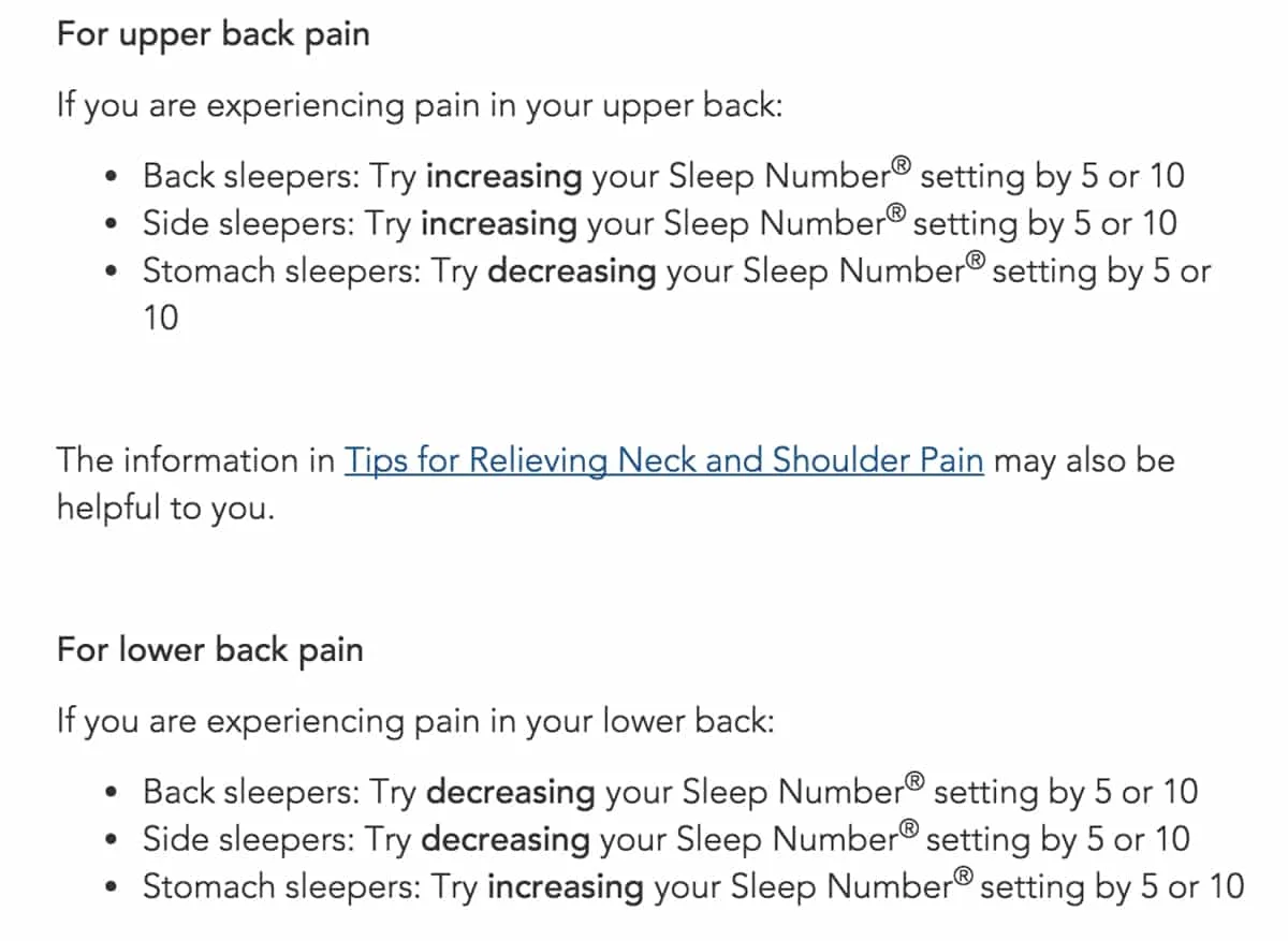 SleepNumberBackPain
