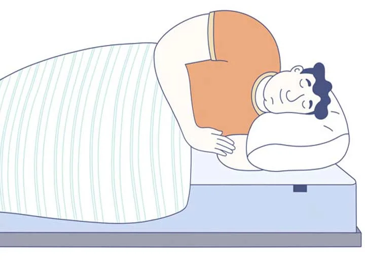 How Much Does A Mattress Cost? A graphic of a large person sleeping on a mattress