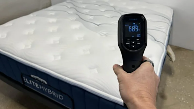 Taking thermal readings of the Bear Elite Hybrid Mattress