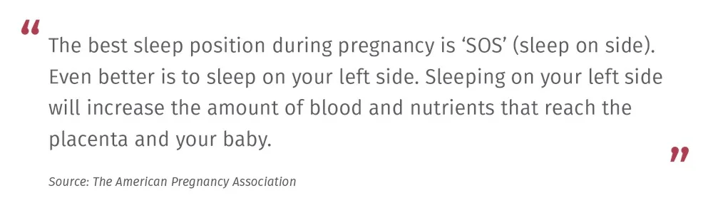 The best sleep position during pregnancy is on your side The best sleep position during pregnancy is on your side