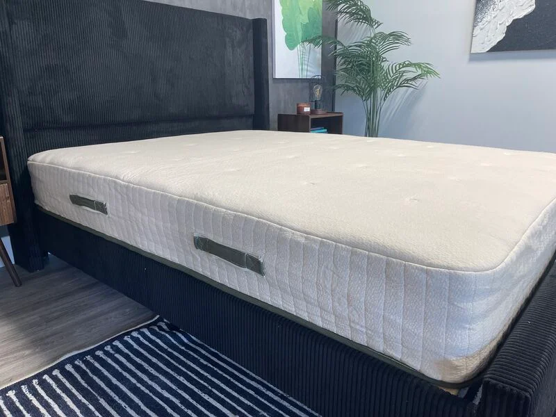 A sideways view of the Avocado Eco Organic mattress