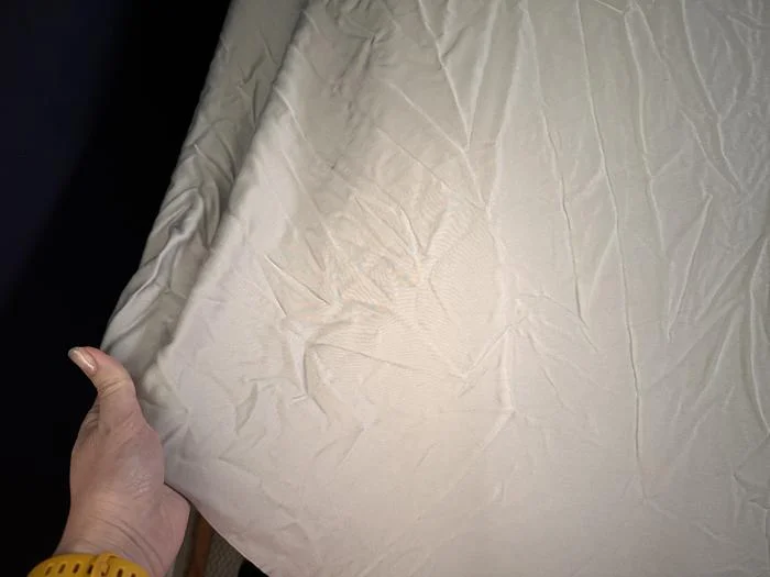 Corner of a Quince Bamboo Bed Sheet