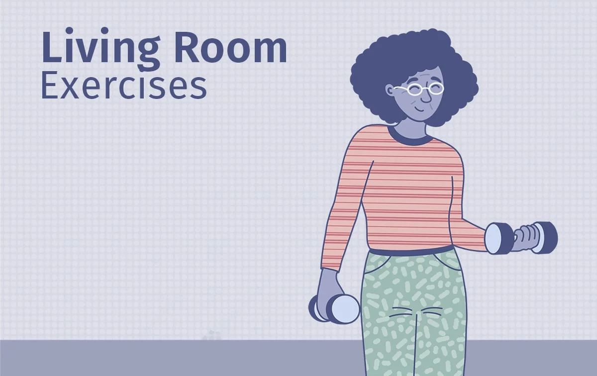 Older woman using dumbbells