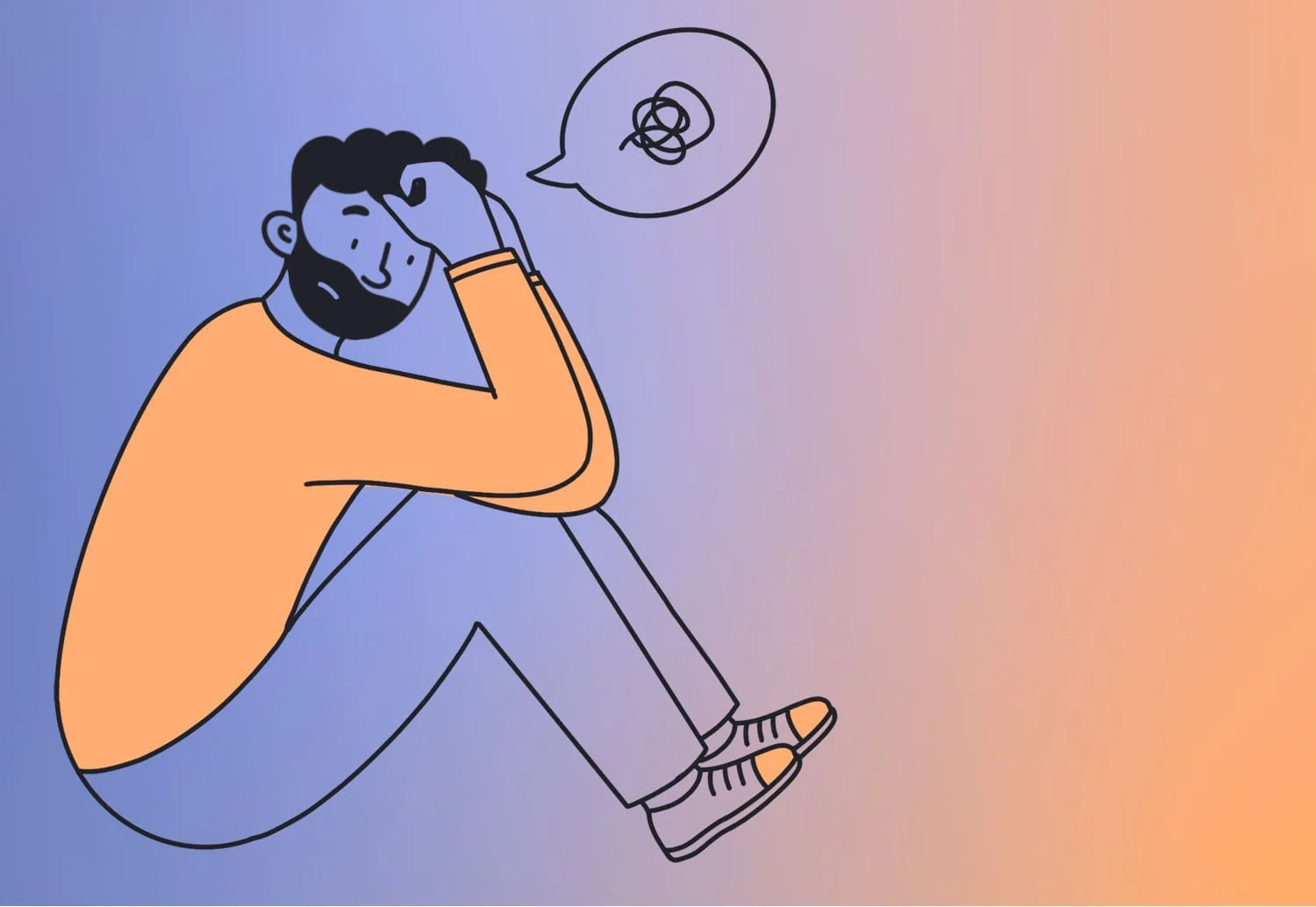 Loneliness and Sleep Man with depression